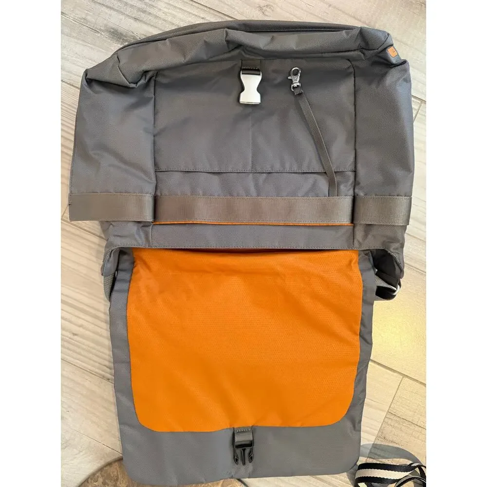 T-Tech By Tumi 57412 Empire Laptop Messenger Shoulder Bag Gray Brown/orange